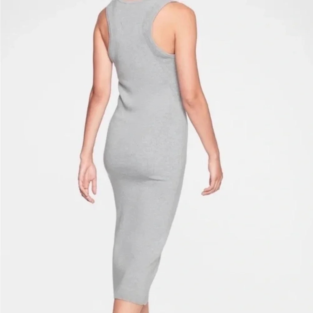 Athleta River Rib Sweater Tank Dress Merino Wool Blend Women’s S Tall Gray - Picture 2 of 13
